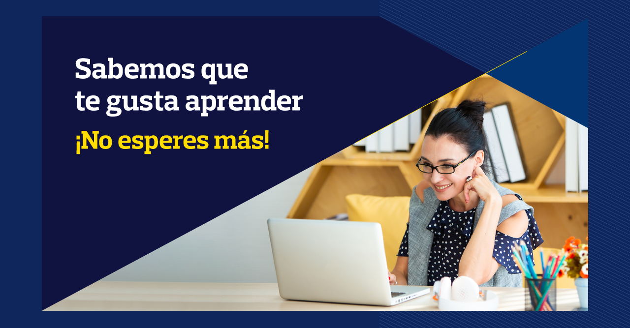 Banner sabemos que te gusta aprender !No esperes más! Mujer Levantando las manos